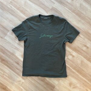 Saturdays NYC Logo T Shirt Olive Green Size L